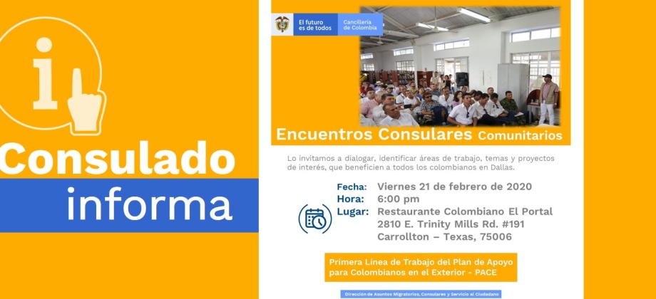 El Consulado de Colombia en Houston realizará un Encuentro Consular Comunitario el 21 de febrero de 2020
