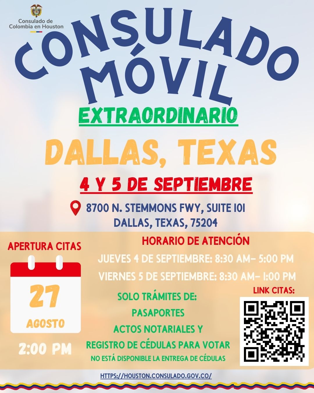 CONSULADO MÓVIL EXTRAORDINARIO DALLAS
