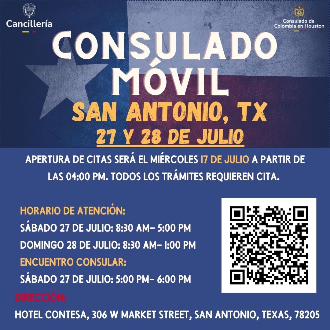 Consulado Móvil en San Antonio en Julio de 2024