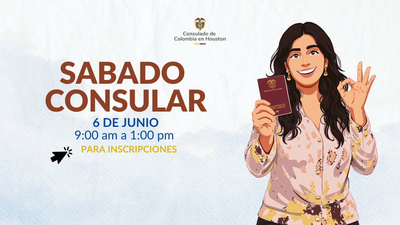 Sábado Consular se realizará el 6 de junio en las instalaciones del Consulado de Colombia en Houston