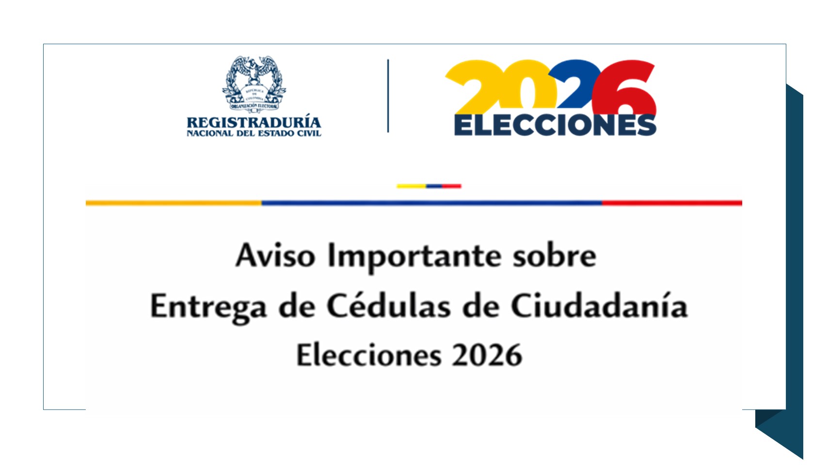 Suspensión de entrega de cedulas a partir del lunes 15 de junio de 2026