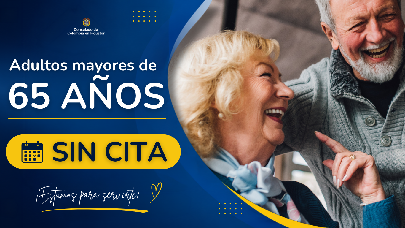 Adultos mayores de 65 años no requieren agendar cita para realizar sus trámites de Cédulas, Pasaportes, Actos Notariales, y Supervivencias 