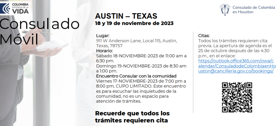 Información sobre el Consulado móvil en Austin