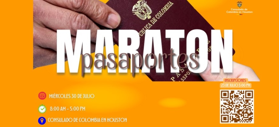 Maratón de Pasaportes en el Consulado de Colombia en Houston el 30 de julio de 2025
