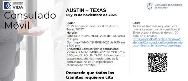 Información sobre el Consulado móvil en Austin