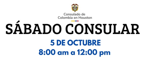 Este 5 de octubre se realizará el Sábado Consular en la sede del consulado de Colombia en Houston