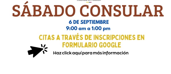 Jornada Sábado Consular este 6 de septiembre de 2025 en el Consulado de Colombia en Houston