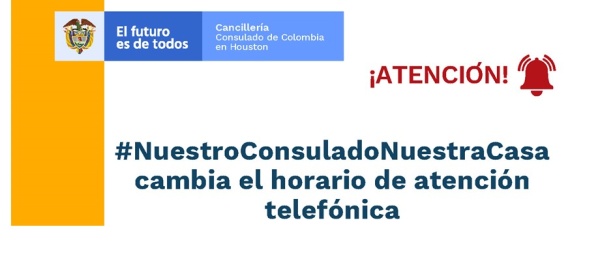 Cambia el horario de atención telefónica en el Consulado de Colombia 