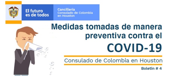 Consulado de Colombia en Houston informa las medidas preventivas adoptadas contra el COVID-19